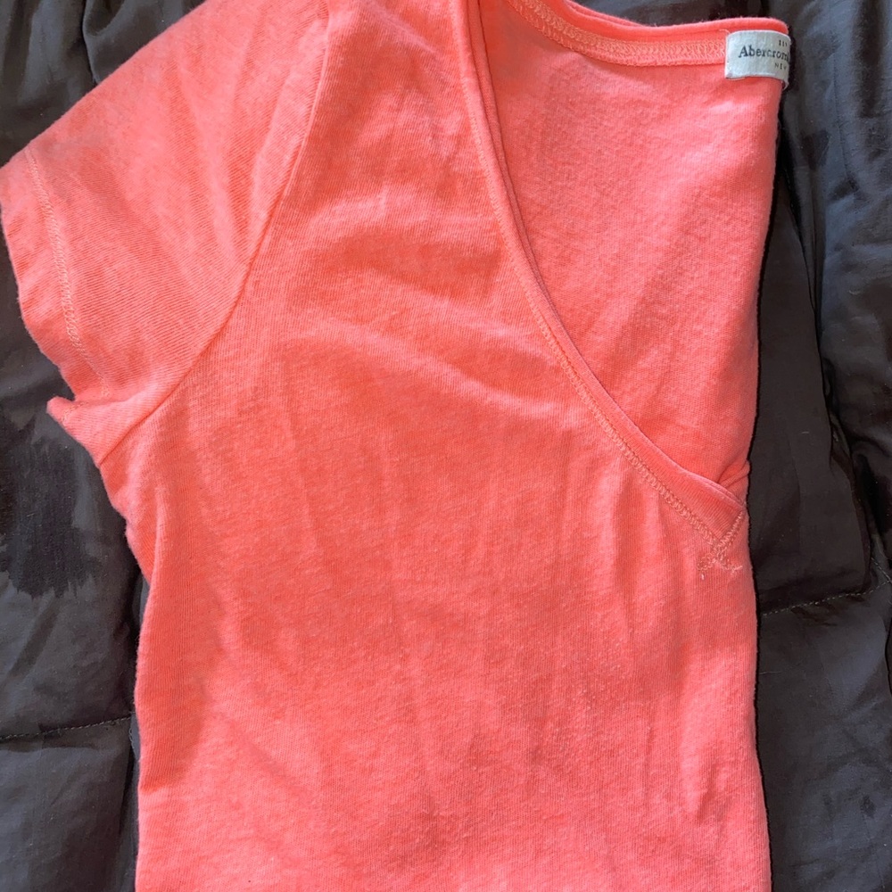 Abercrombie and Fitch bright coral t-shirt
